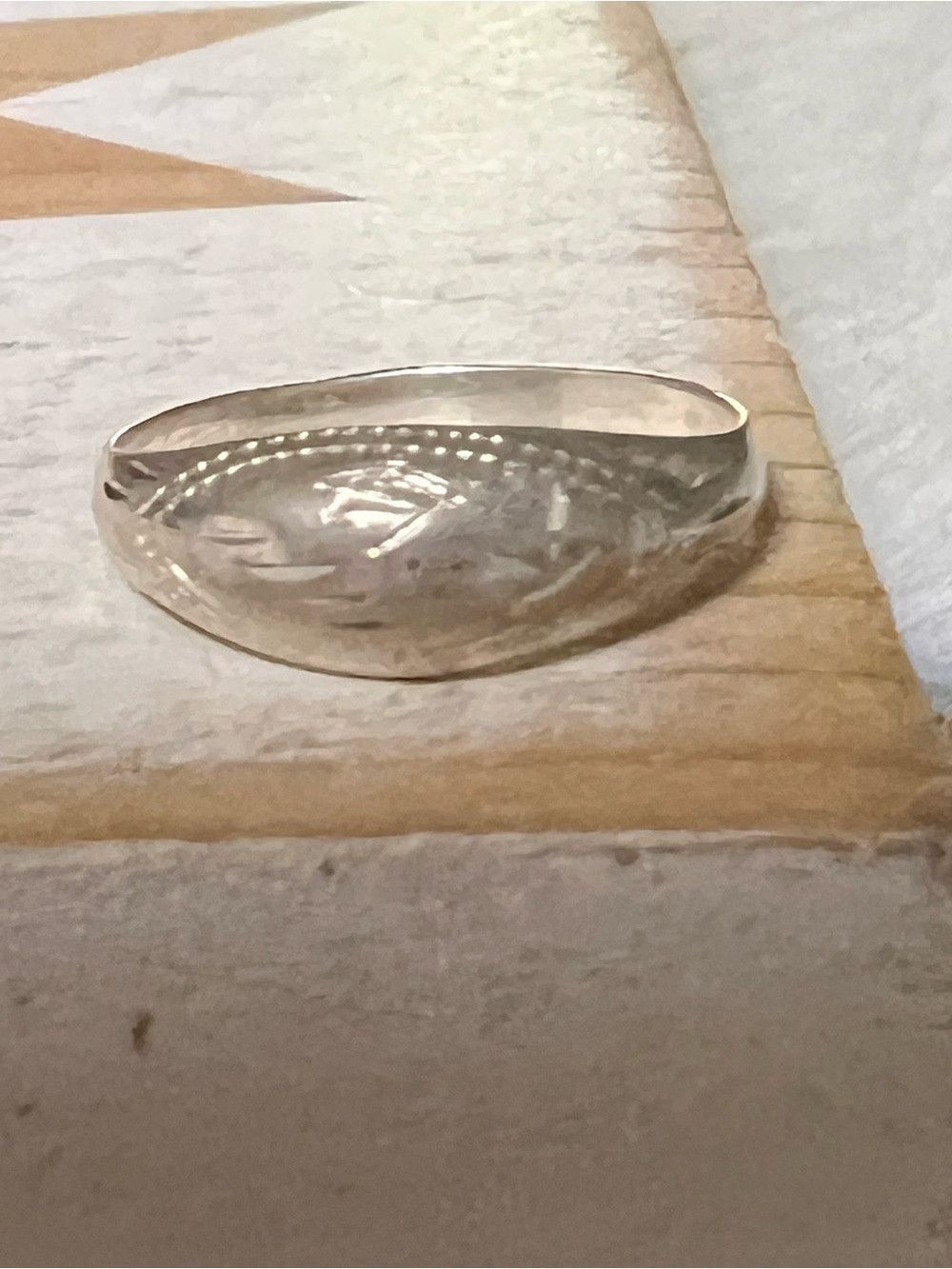 Sterling silver vintage dome ring